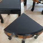 Oriental style coffee table with 4 nesting stools Deja Vu Cyprus