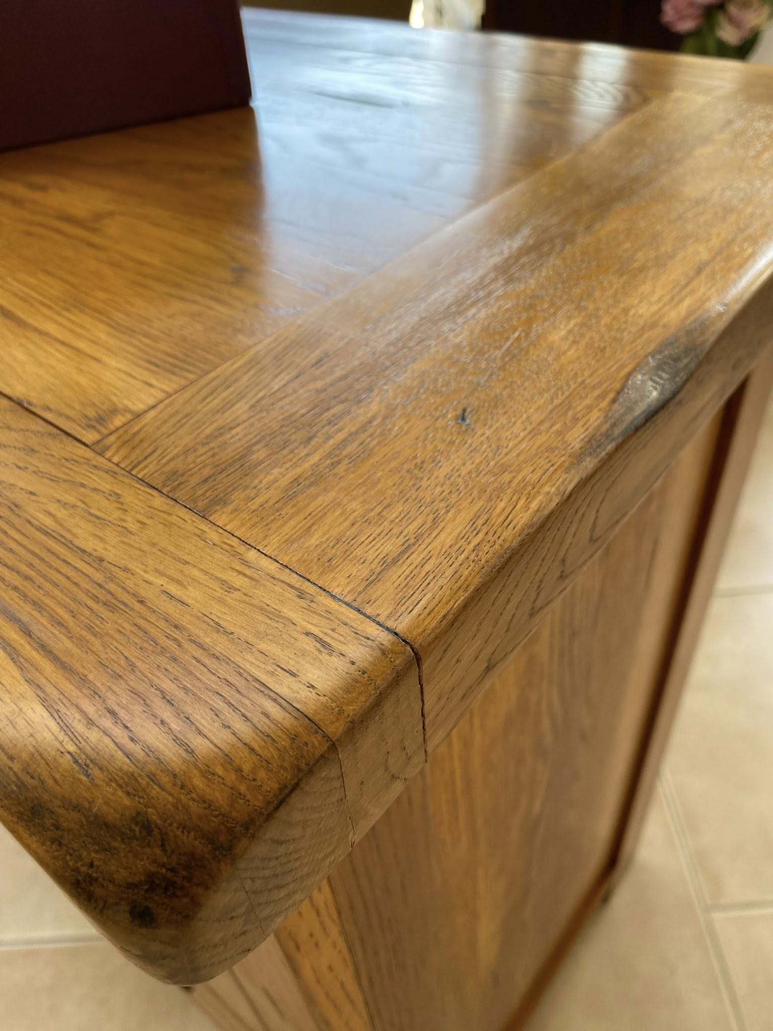 Rustic Oak Single Pedestal Dresser with Mirror | Deja Vu Furniture