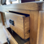 Rustic Oak Single Pedestal Dresser with Mirror | Deja Vu Furniture