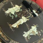 Oriental style coffee table with 4 nesting stools Deja Vu Cyprus