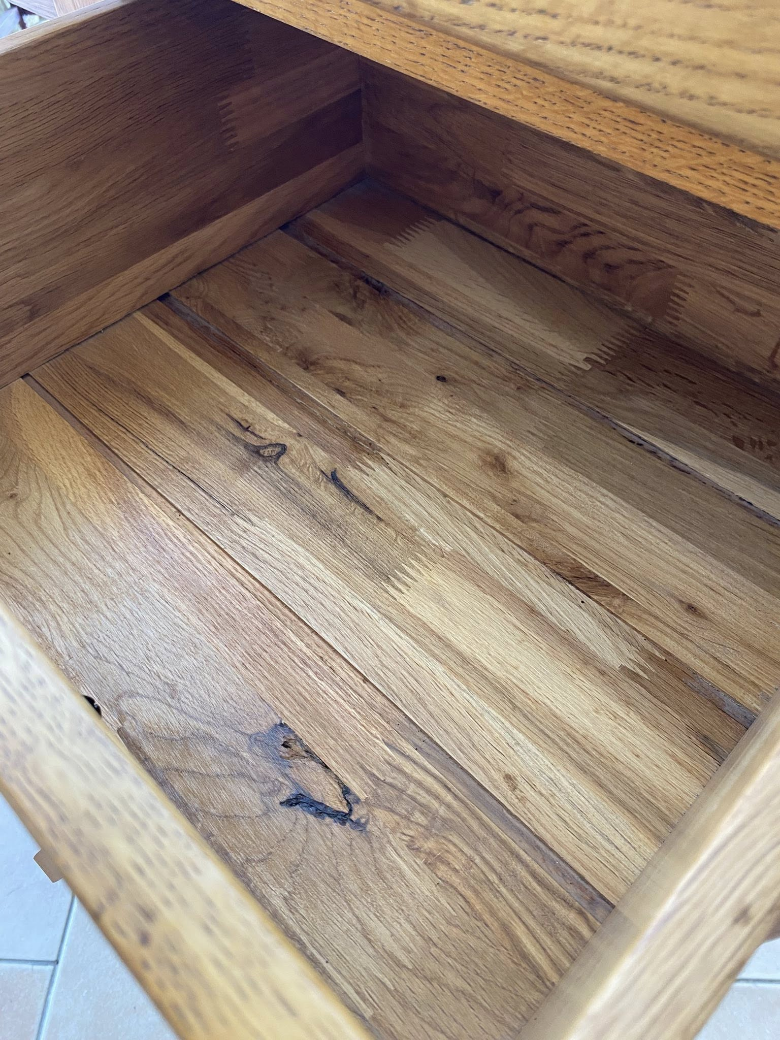 Rustic Oak Single Pedestal Dresser with Mirror | Deja Vu Furniture