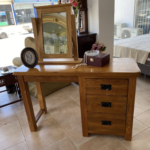Rustic Oak Single Pedestal Dresser with Mirror | Deja Vu Furniture