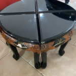 Oriental style coffee table with 4 nesting stools Deja Vu Cyprus