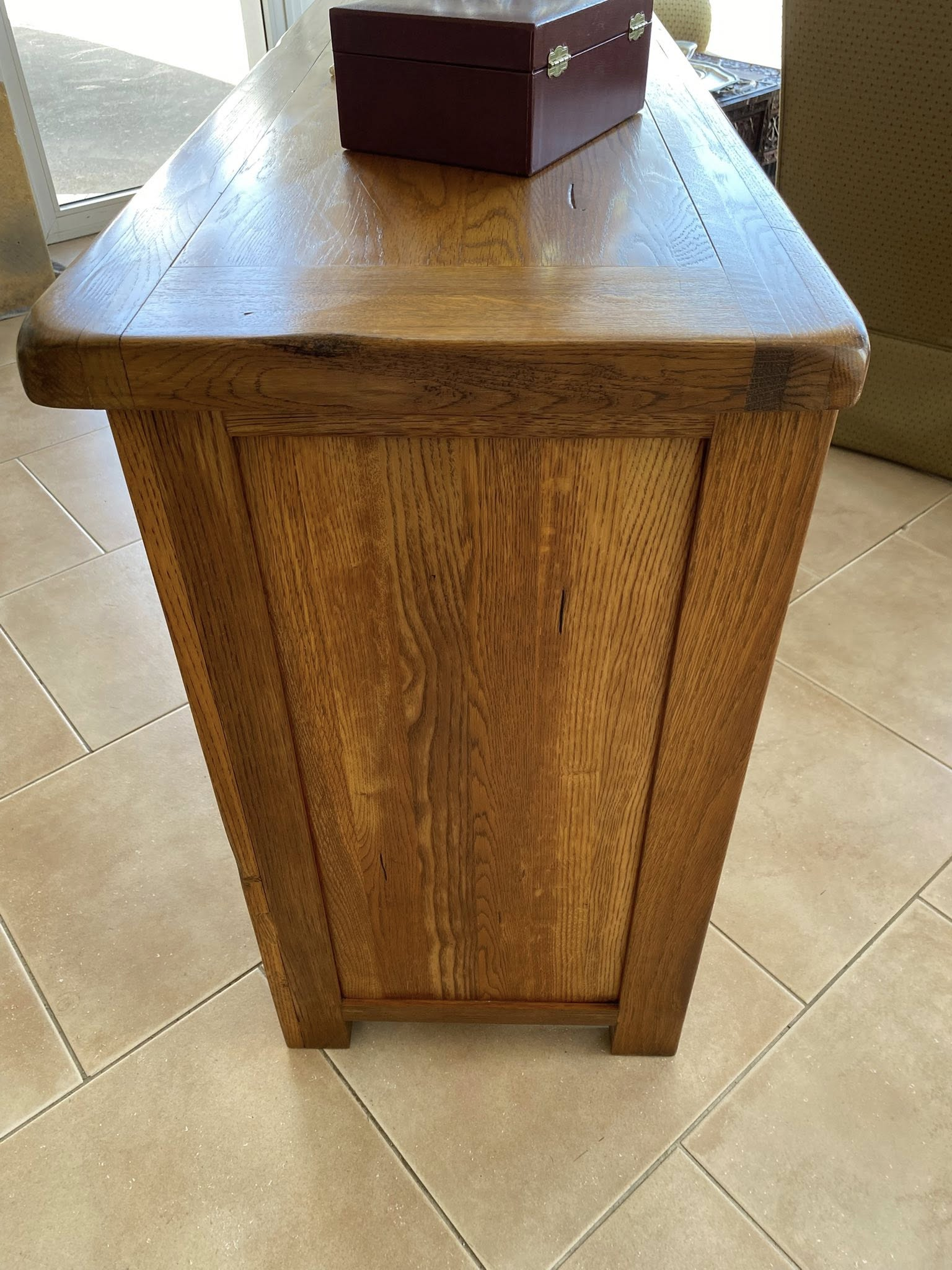 Rustic Oak Single Pedestal Dresser with Mirror | Deja Vu Furniture