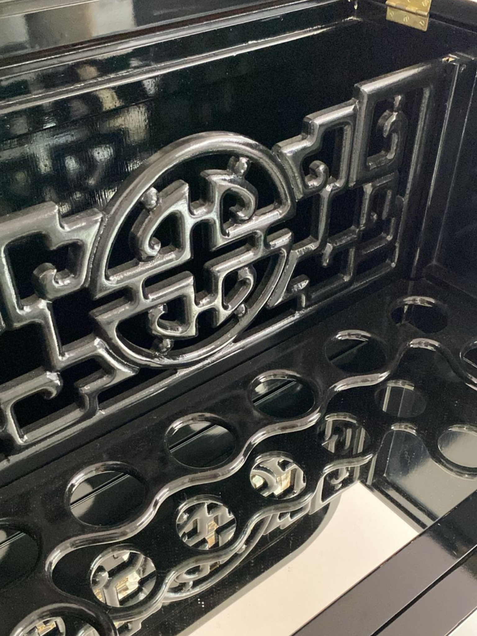 Oriental Lacquered Drinks Cabinet / Sideboard